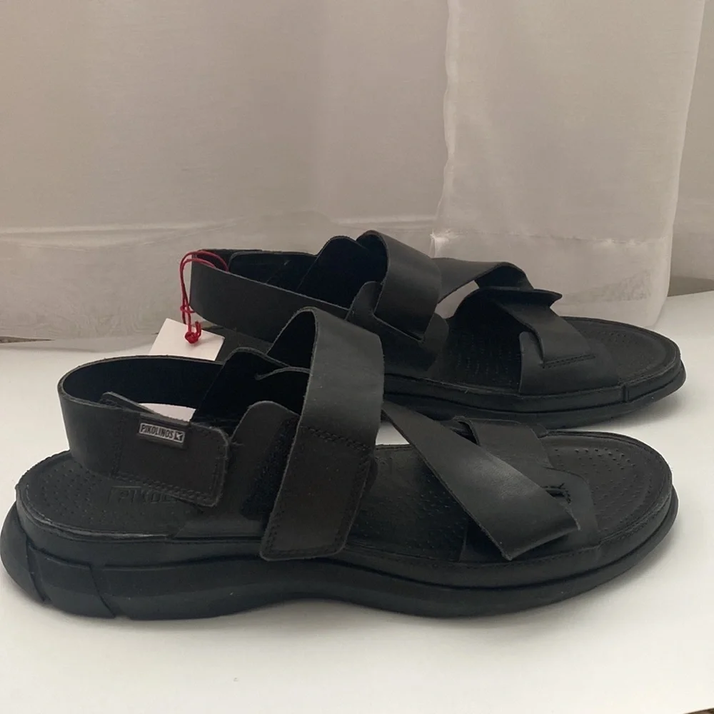 Pikolinos Oropesa M3R-0058 Mens Black Leather Strap Sandals EU 44 US 10.5 -11